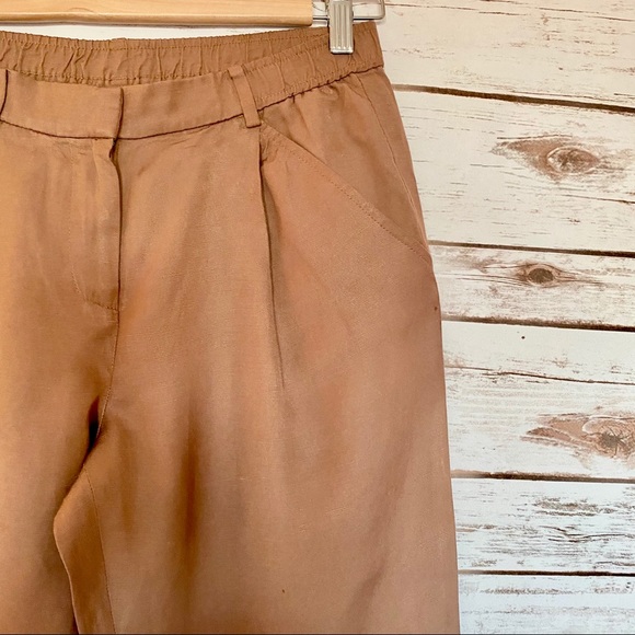 Ann Taylor linen blend pants in tan brown - Picture 2 of 3